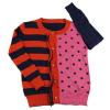 2015 fall fashion design jacquard dotted sweater colorblock striped cardigan knitwear