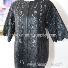 Imitation Leather Embroidery Jacket