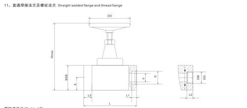 stop valve with Straight welded thread flange