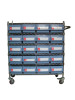 Wire shelving trolley with bin units