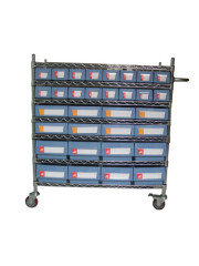 Wire Shelving Trolley for bins used in warehouse