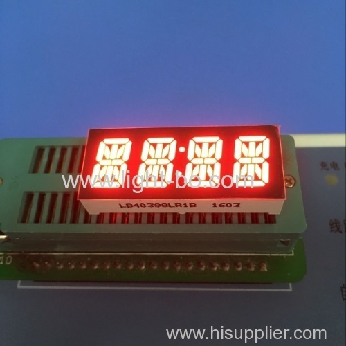 Custom super amber common cathode 4 digit 0.39" 14 segment LED Display for instrument panel