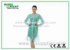 Green Tyvek Disposable Lab Coats with Nylon Fastener Tape Closure