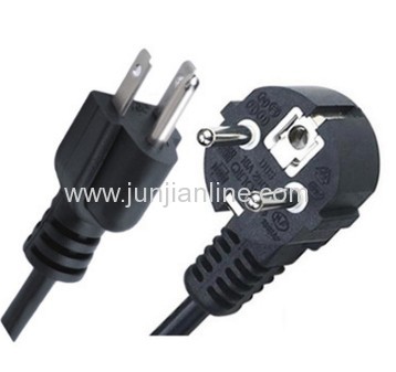VDE/UL power cord extension cable