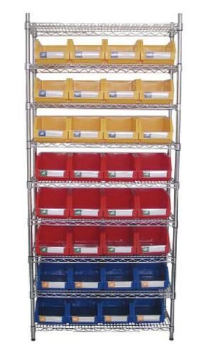 wire shelving system for parts bin