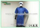 Dark Blue Disposable Isolation Gowns / Disposable Dress In Hospital