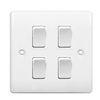 PC Material 4 Wall Electric Switches for Home/ Factory / Hotal / School