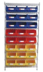 plastic storage matched with shelving system