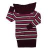 2016 spring striped jersey knitted dress detachable collar sweater dress