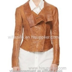 Women Leather Jacket With Ponte Fabric