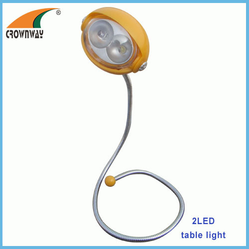 2LED gooseneck reading lamp flexible table lamp indoor light 2*CR2032 battery book lamp