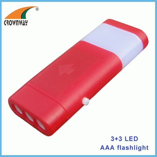 3+3LED portable lamp durable plastic lantern 3*AAA battery table lamp camping light pocket lamp hand torch