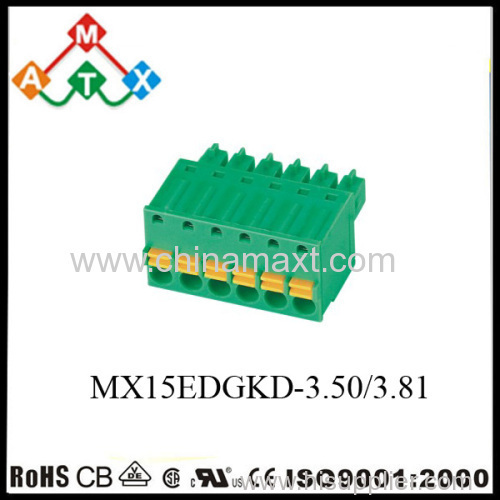 Screwless pluggable terminal block 3.5/3.81mm pitch 300V/8A electronic components replacement of PHOENIX and WAGO