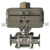 Sanitary 3-Piece Clamp Ball Valve With Actuator