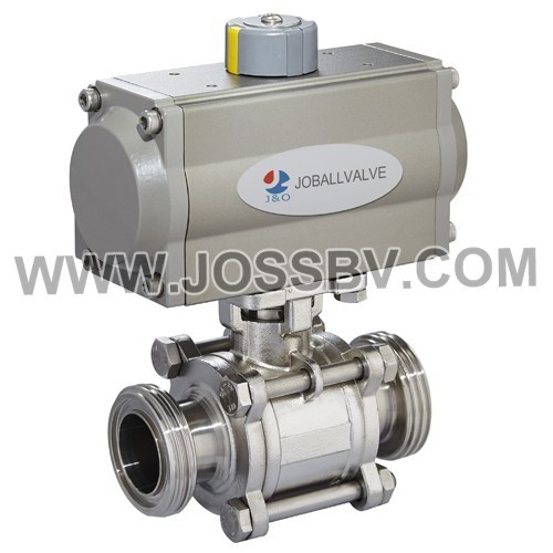 Sanitary 3PCS Thread Ball Valve With Actuator