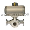 Sanitary Three-Way Ball Valve with Actuator