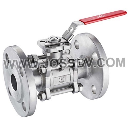 3PCS Ball Valve Flanged End With Direct Mounting Pad DIN PN16/ PN40