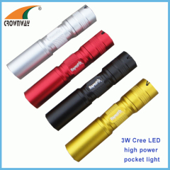 3W Cree LED flashlight 180Lumen powerful 3W UV money detector pocket lamp glue curing tool lamp AAA outdoor lamp