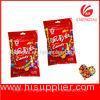 Resealable 90 G Red Color Three Side Sealed Bag With Zipper Top For Fruit Candy