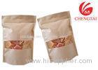 Dried Fruit Resealable Kraft Paper Paper Bag Packaging With Clear Window And Zipper