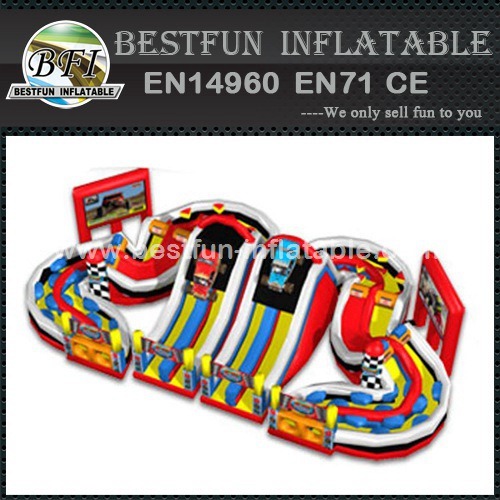 Farigrounds racing inflatable obstacle with slide