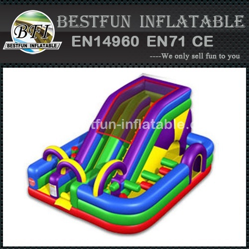 Inflatable jumping bouncer house with slide