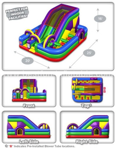 Inflatable jumping bouncer house with slide