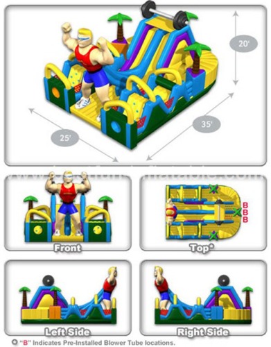 Ironman juegos adult inflatable obstacle course