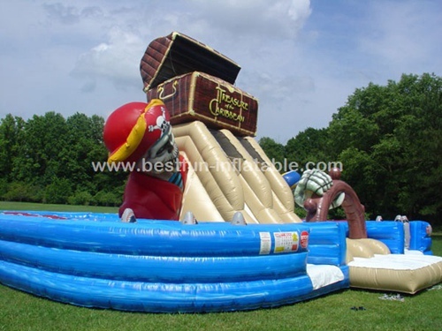 Pirates of the Caribbean and Inflatable Treasure Chest Obstacle Course