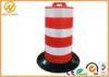 Road Safe Channelizer Plastic Traffic Barriers with HDPE Drum Material Rubber Base