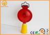 LED Flashing Traffic Warning Lights Cone Lamp Solar Powered Red