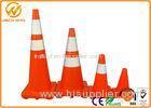 Reflective Orange PVC Traffic Safety Cones Impact Resistant 45cm / 70cm / 90cm Height