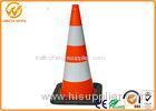 75cm PVC Traffic Safety Cones With Black Base Orange Reflective Tape Europe Standard