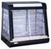 Black 4 Shelves Food Display Showcase / Tempered Glass Food Warmer Display Case