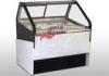 6 / 8 Barrel Gelato Ice Cream Freezer Display Case Ventilation Cooling With Marble Base