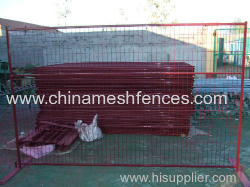 red powder coated Canada temporary fence