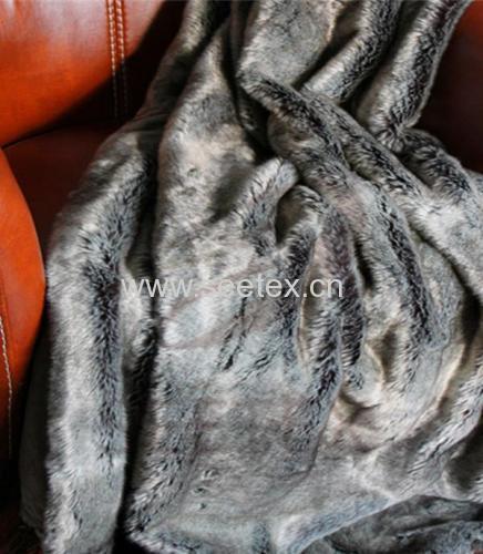 BROWN Chinchilla faux fur throw