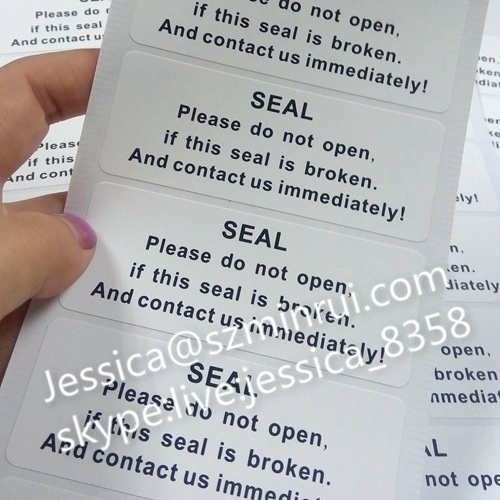 Custom Adhesive Fragile Paper Materials Warranty Seal Stickers For Electronic Equipment