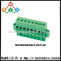 180 degree 5.0/5.08mm pitch terminal block connectors fixed on PCB with flange