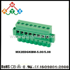 180 degree 5.0/5.08mm pitch PCB terminal block connectors with flange replacement of PHOENIX and WAGO