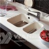 Corian White Sink With Drainer Grooves