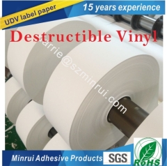 China top factory of security label paper roll for tamper evident warranty screw vinyl sticker of repairing QC passed