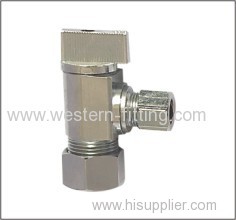 Brass Angle Valve E2-Connector Chrome Plated