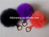 Popular real for fur pom pom key chain fur ball decoration bag and beanie poms