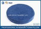 Round Navy Blue Home / Car Seat Memory Foam Cushion Pads With Removable Cover
