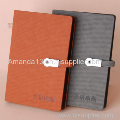 2016 A5 good quality PU leather day planner with USB driver