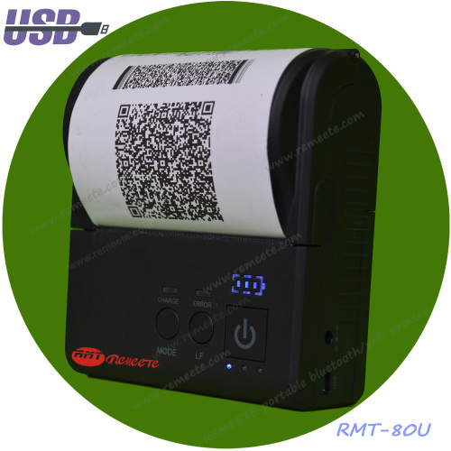 80mm USB Receipt Printer POS Thermal Printer Bill Printer with High Capacity Rechargeable Battery