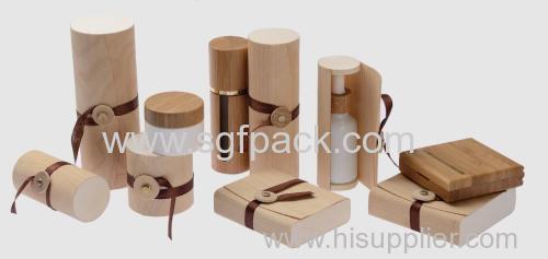 bamboo cosmetic cosmetic container bamboo wooden packaging glass inner lotion bottle glass cream jar