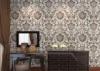 Grey Vinyl Embossed Victorian Damask Wallpaper Removable Tear - resistant