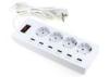 250V 4000W French Plug Electrical Extension Cord With USB Smart Sockets